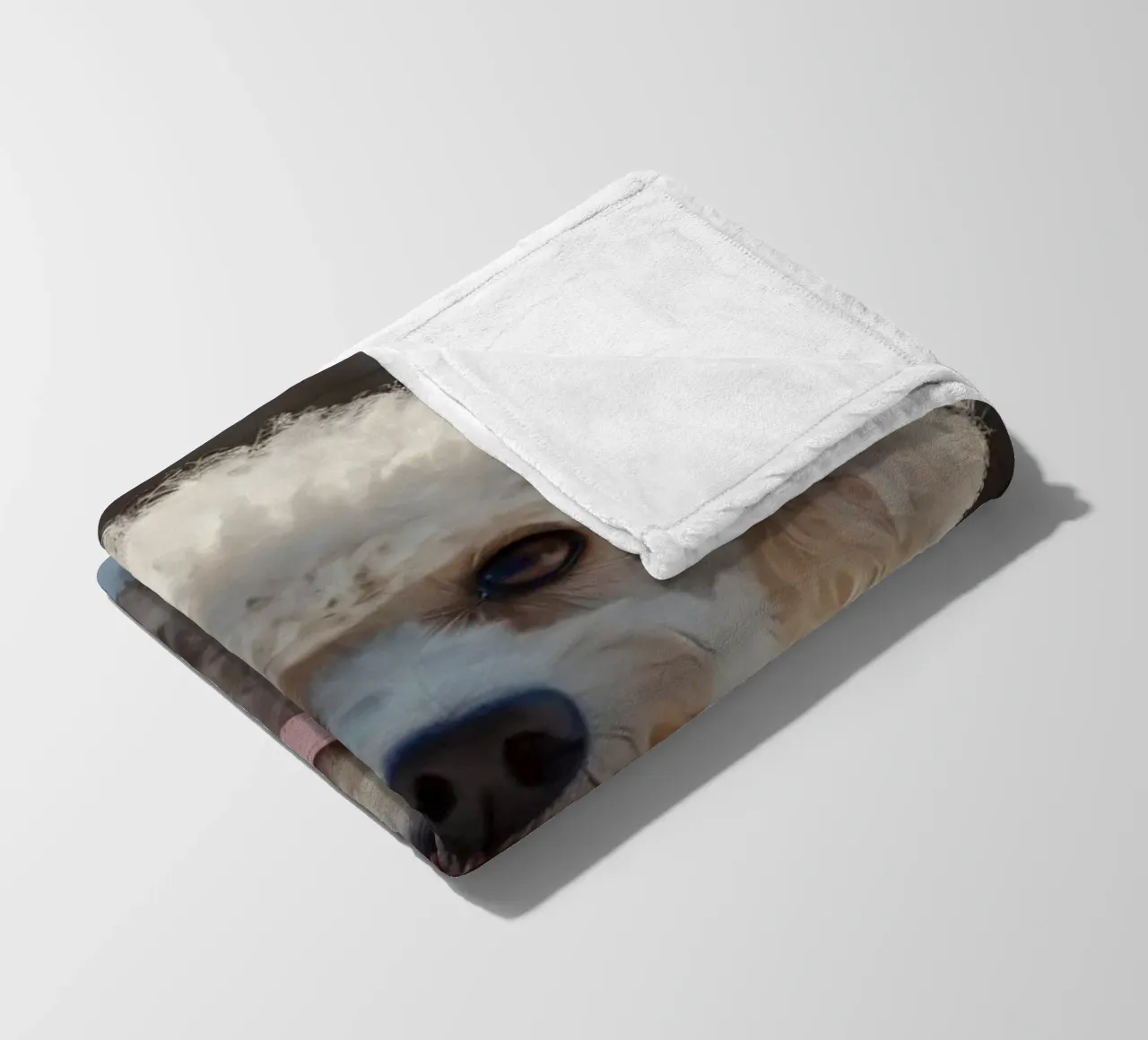 Un cane giocherellone si gode una soleggiata giornata invernale coperta in pile da DesignDoodle