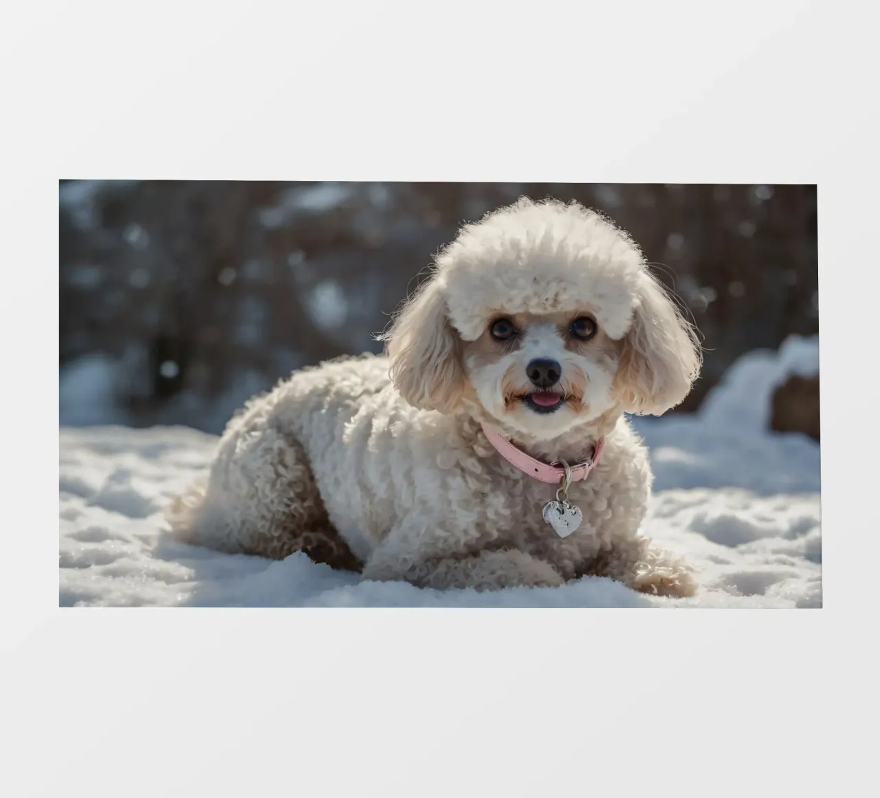 Un cane giocherellone si gode una soleggiata giornata invernale pellicola backlit da DesignDoodle