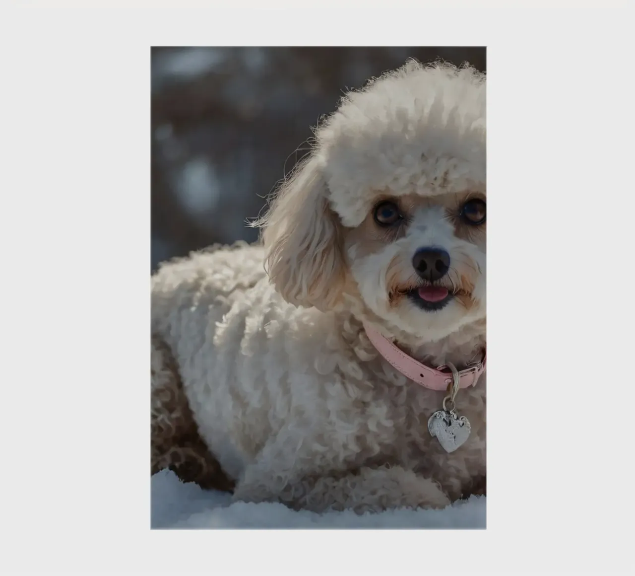 Un chien enjoué profite d'une journée d'hiver ensoleillée carnet de notes de DesignDoodle