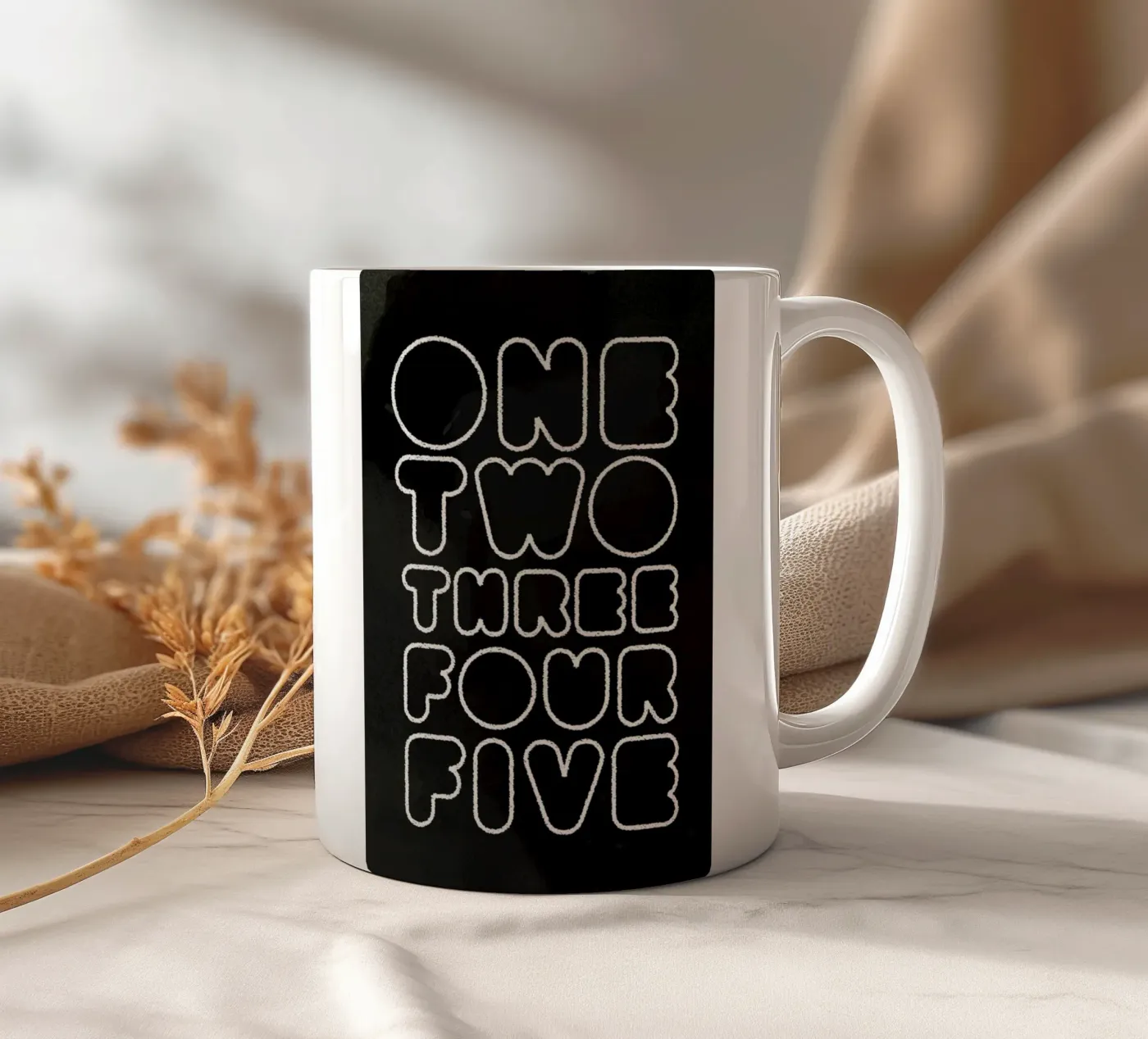 One Through Five ceramic mug by Summerchamps