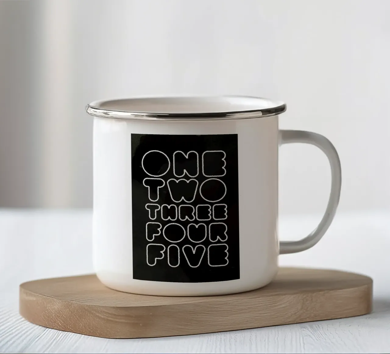 One Through Five Emaille Tasse von Summerchamps