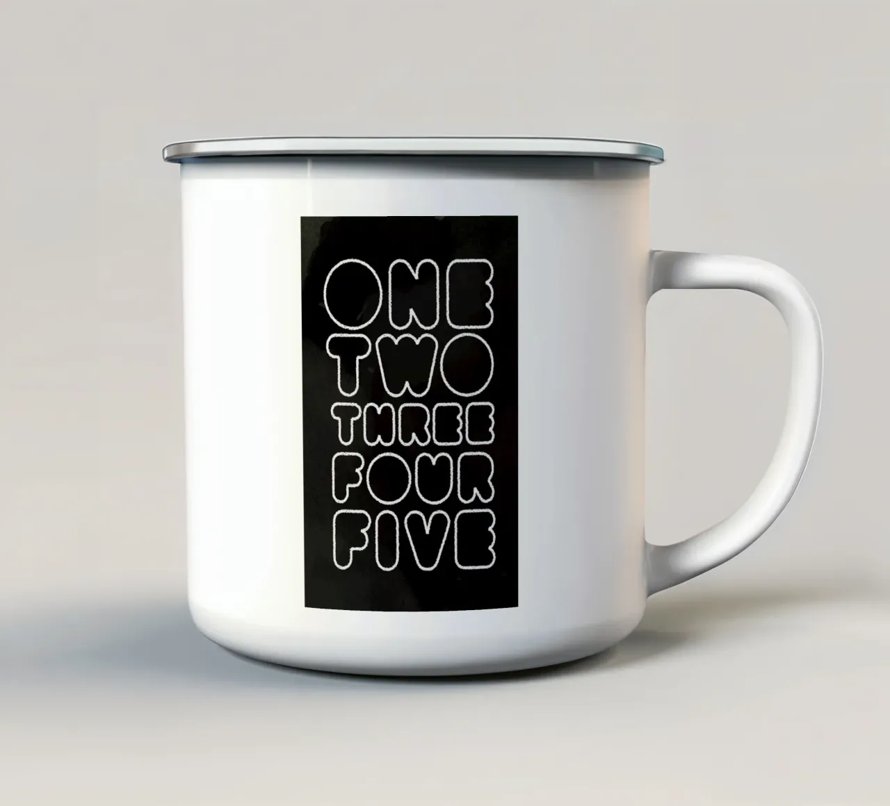 One Through Five Emaille Tasse von Summerchamps