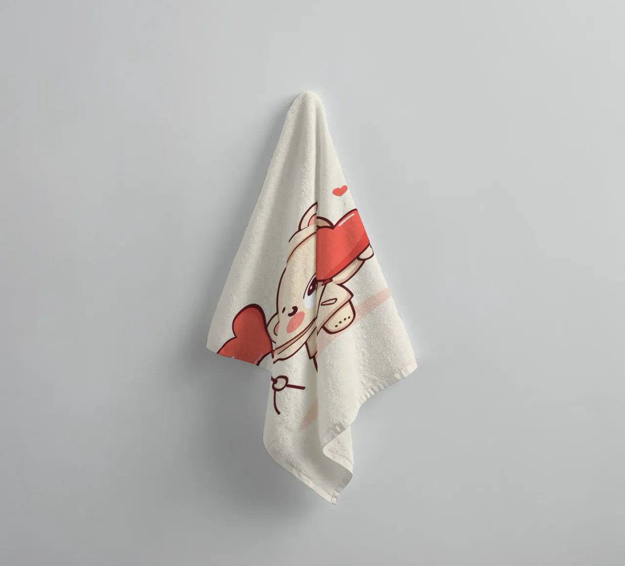 Simpatico orso che tiene in mano un cuore e dei palloncini asciugamano da bagno da DesignDoodle