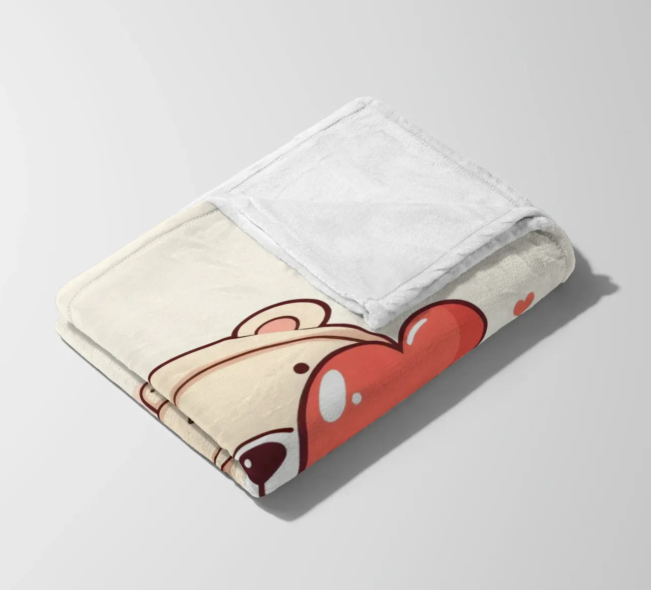 Simpatico orso che tiene in mano un cuore e dei palloncini coperta in pile da DesignDoodle