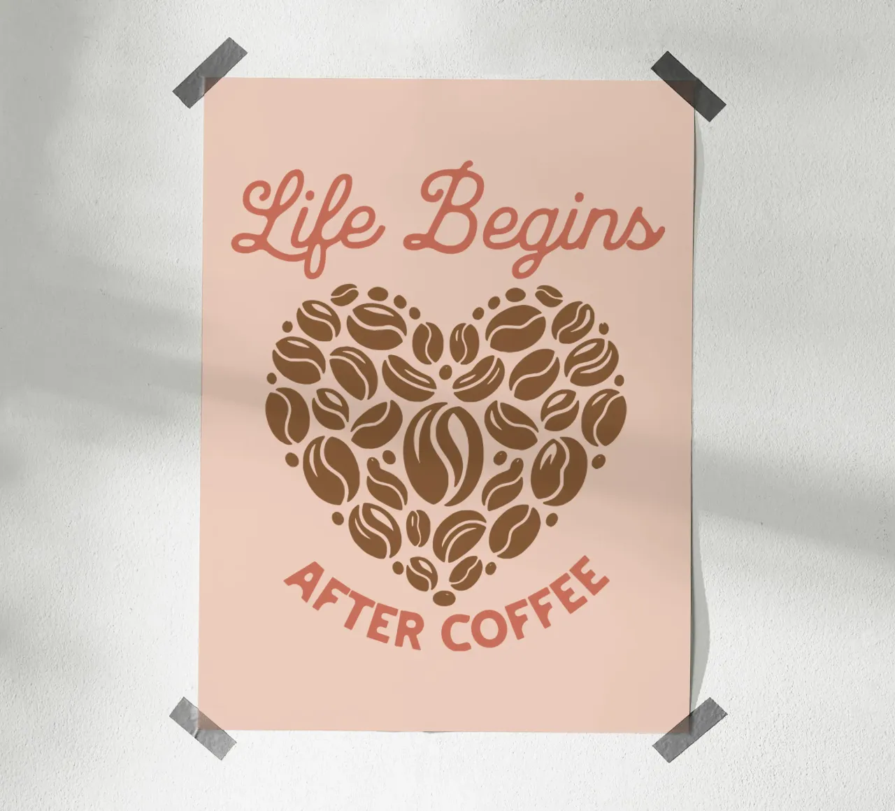 Das Leben beginnt nach dem Kaffee Poster mit Kunststoffrahmen von Gunawan Rb