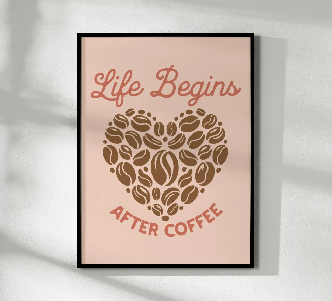 Das Leben beginnt nach dem Kaffee Poster mit Kunststoffrahmen von Gunawan Rb