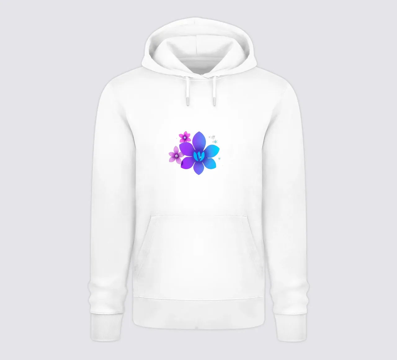 design floreale digitale con sfumature di blu e viola felpa con cappuccio da DesignDoodle