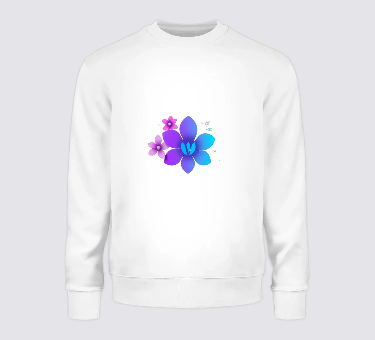design floreale digitale con sfumature di blu e viola felpa da DesignDoodle