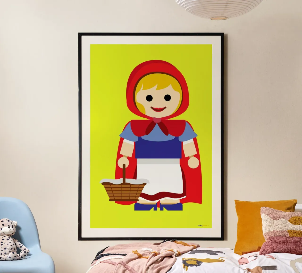 Little Red Riding Hood Toy poster con telaio in alluminio da Rafa Gomes
