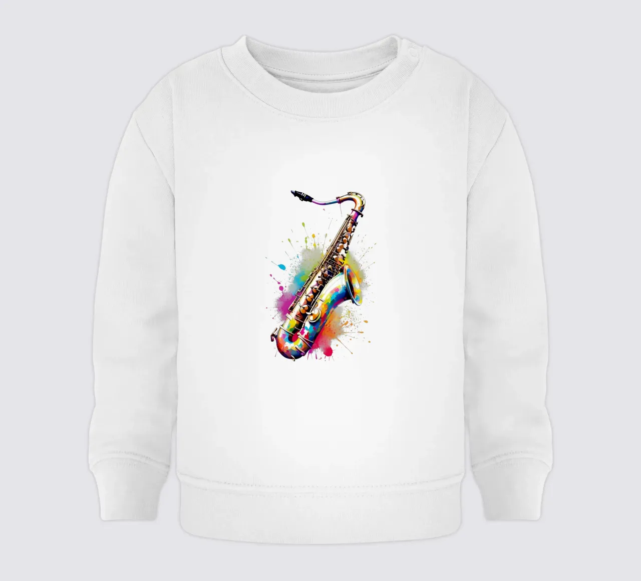 sassofono in acquerello felpa neonato da 🎁 NOBELART