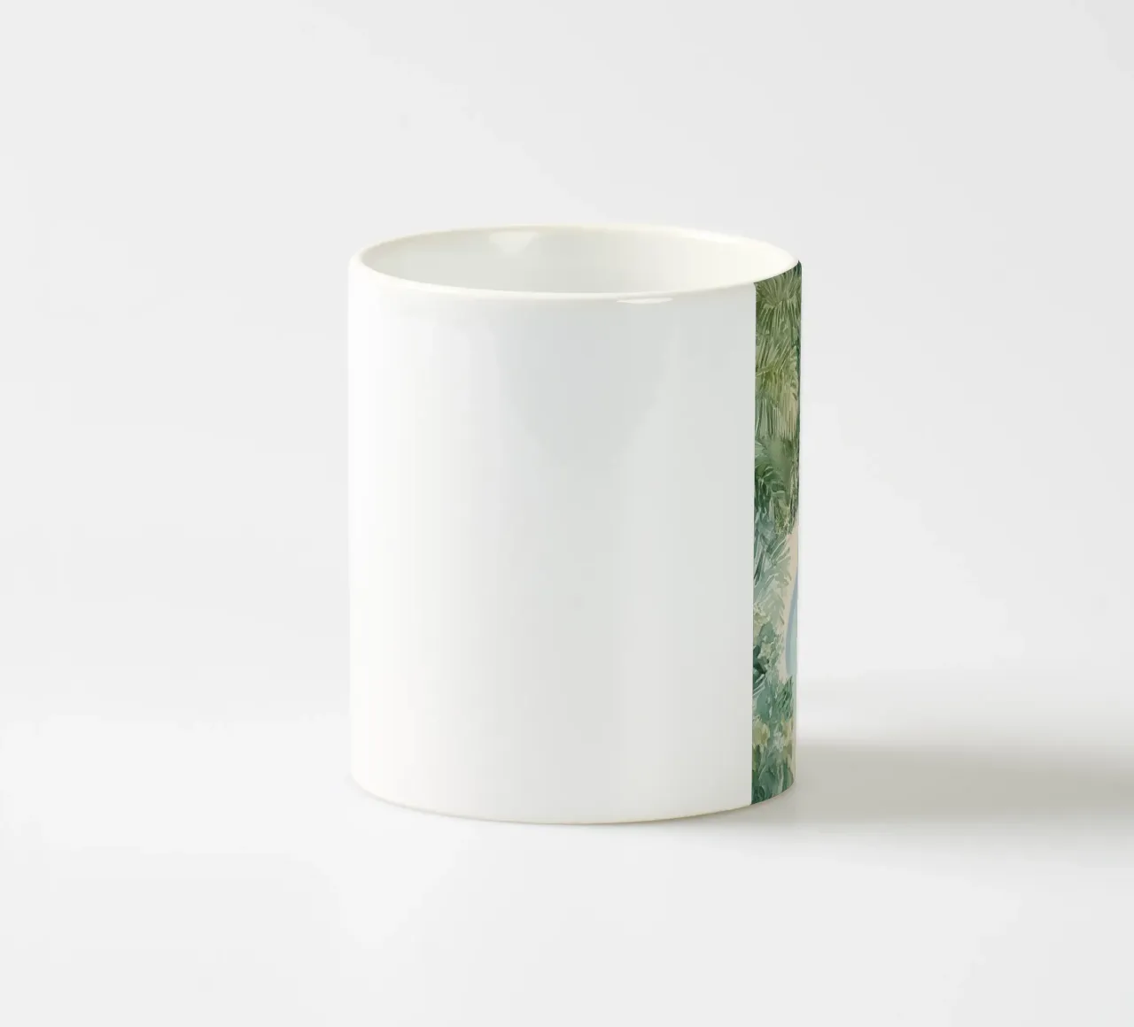 Oasi tropicale ad acquerello tazza in ceramica da Melloi Art Print
