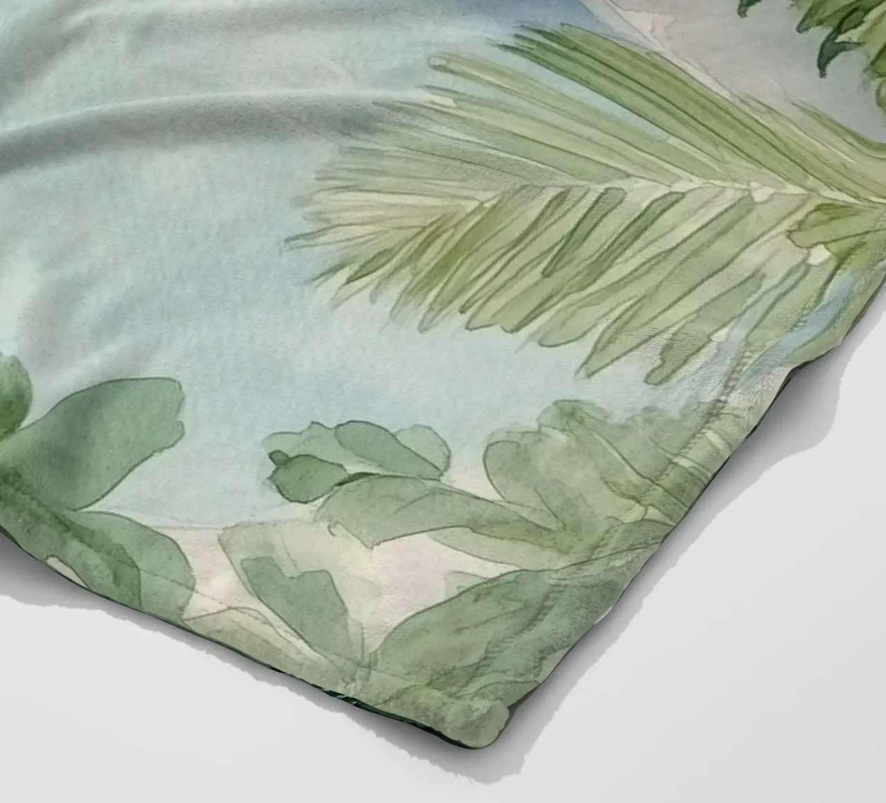 Oasi tropicale ad acquerello coperta in pile da Melloi Art Print