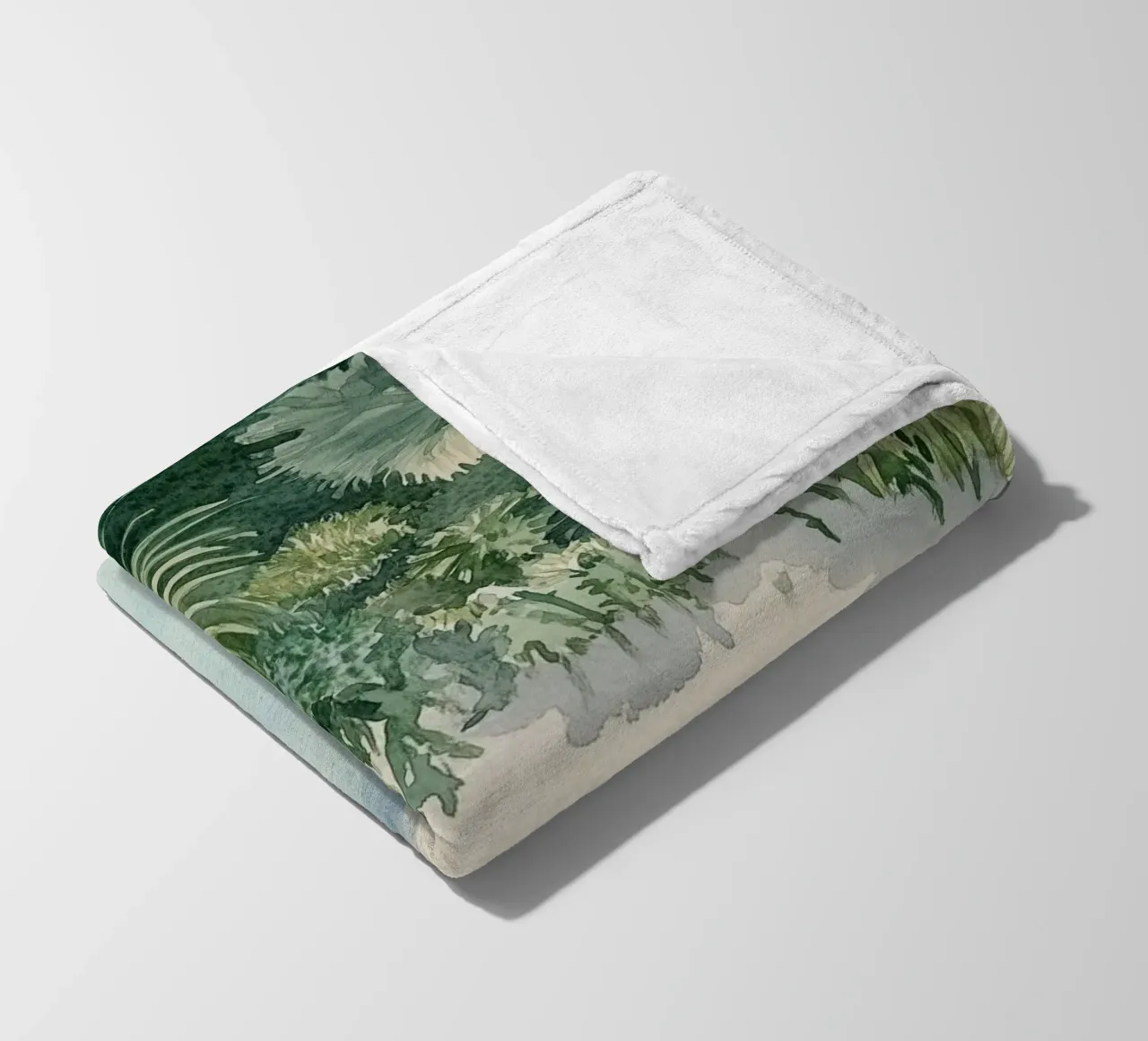Oasi tropicale ad acquerello coperta in pile da Melloi Art Print