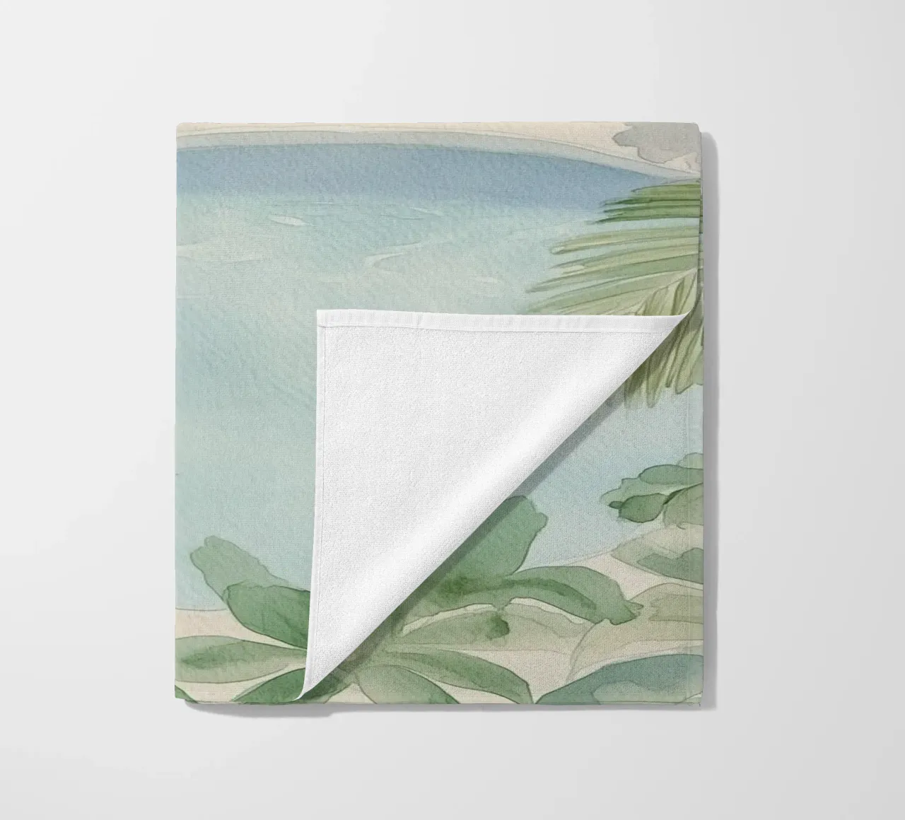 Oasi tropicale ad acquerello telo mare da Melloi Art Print