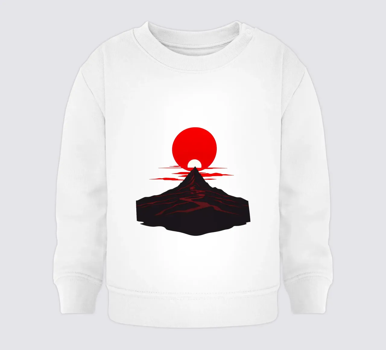 Tramonto su un drammatico paesaggio montano con un sole rosso e deciso felpa neonato da DesignDoodle