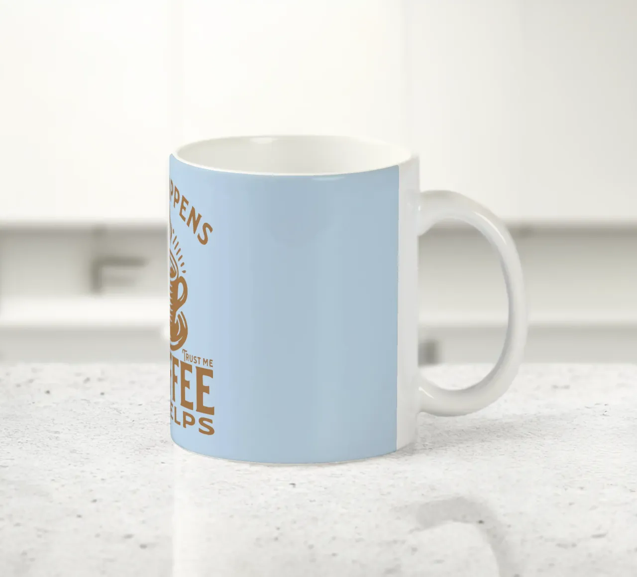 Het leven gebeurt - Koffie helpt keramische mok van Gunawan Rb