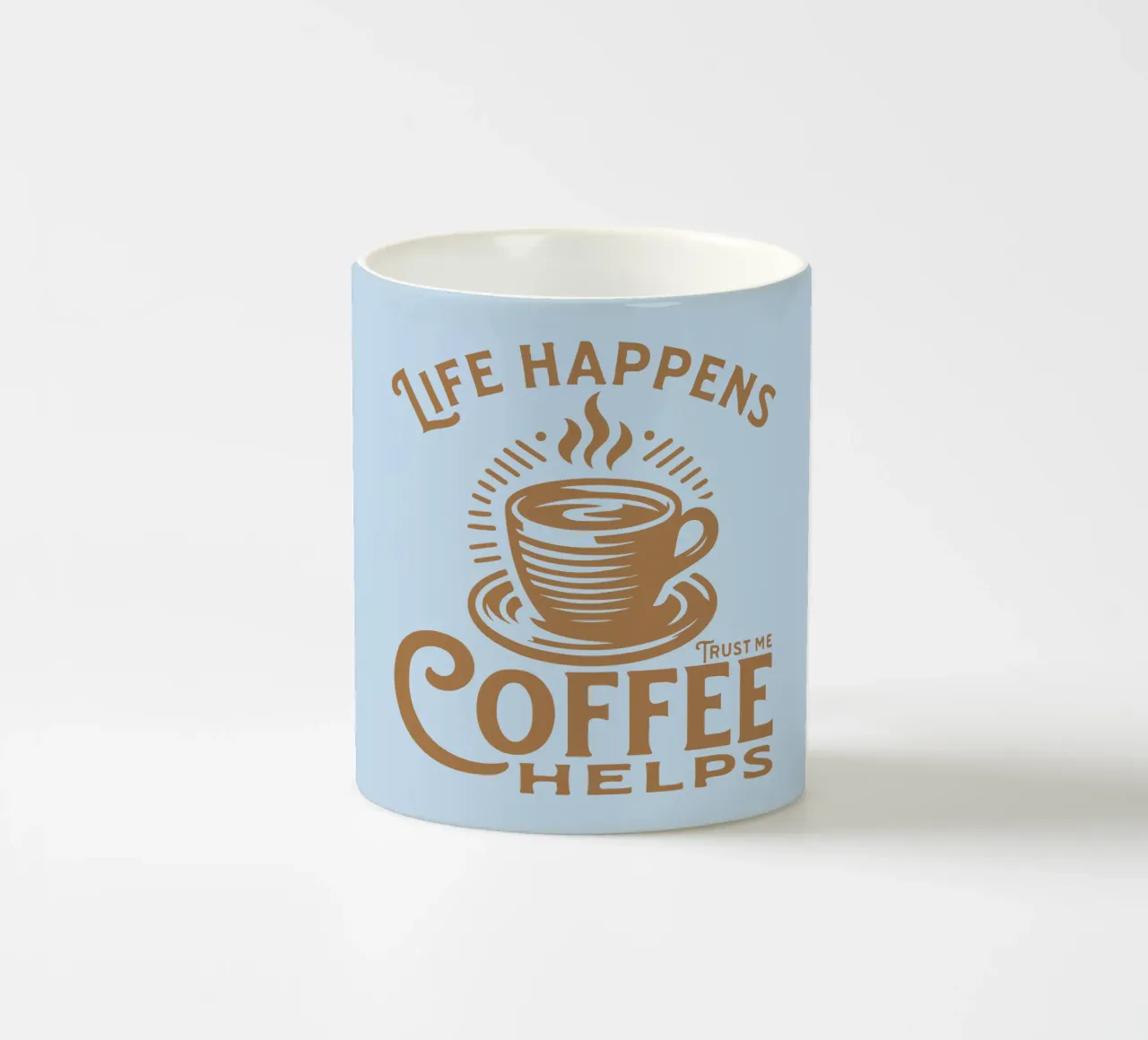 Het leven gebeurt - Koffie helpt keramische mok van Gunawan Rb