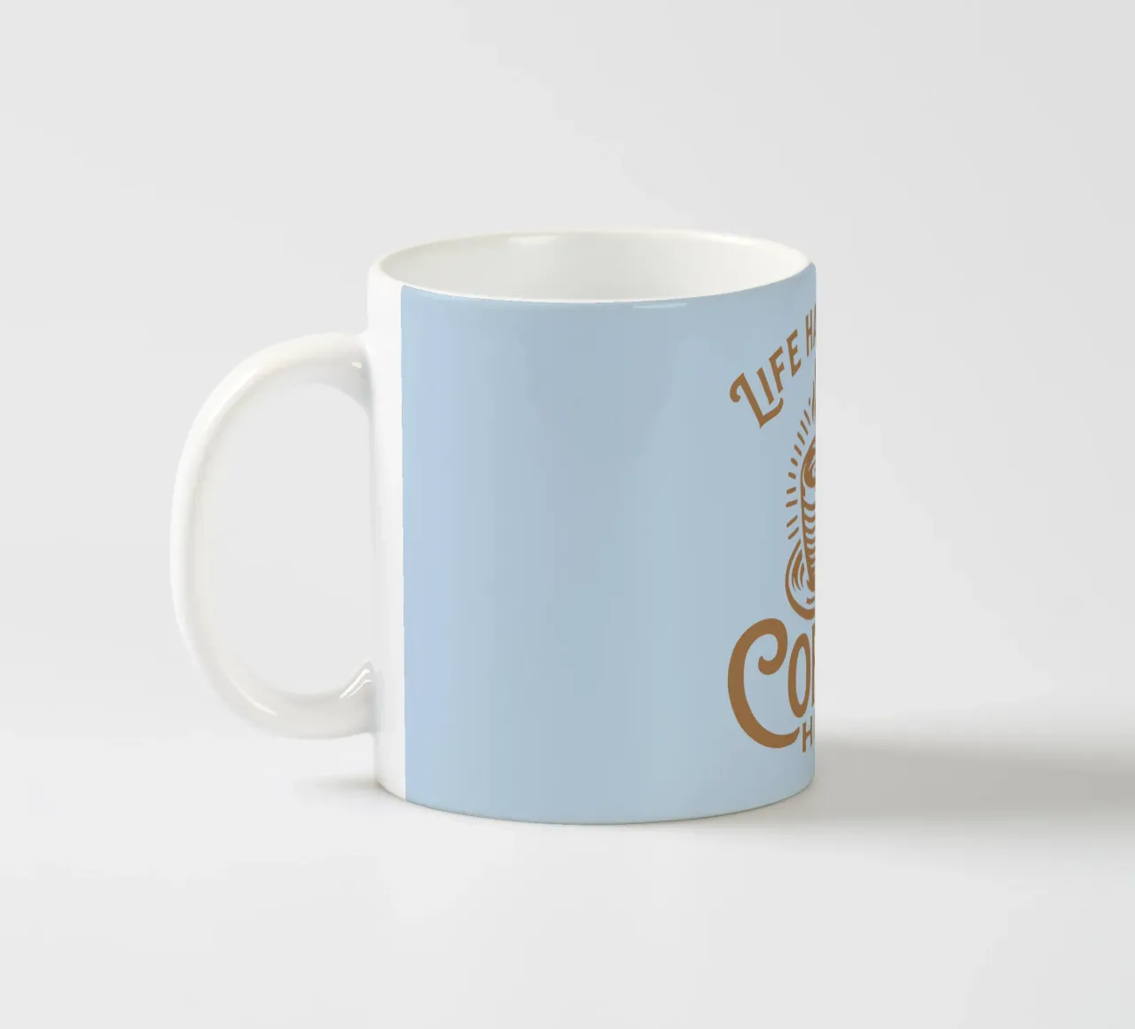 Het leven gebeurt - Koffie helpt keramische mok van Gunawan Rb