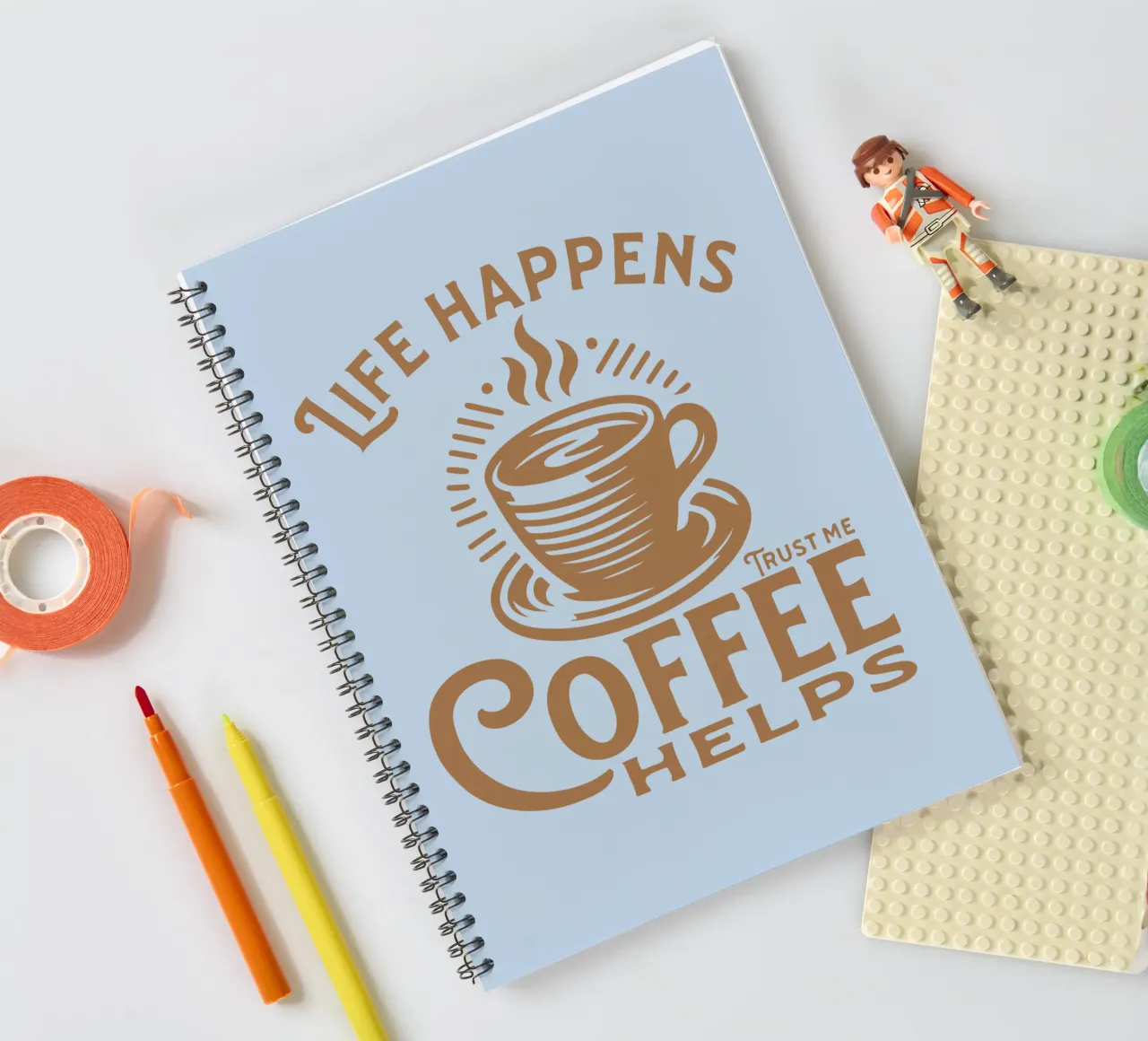 Life happens - Coffee helps spiral notebook by Gunawan Rb