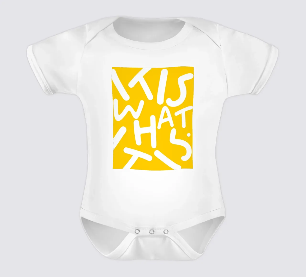 C'est ce que c'est | Typographie Lettres excentriques Jaune Citation body bébé de 83oranges
