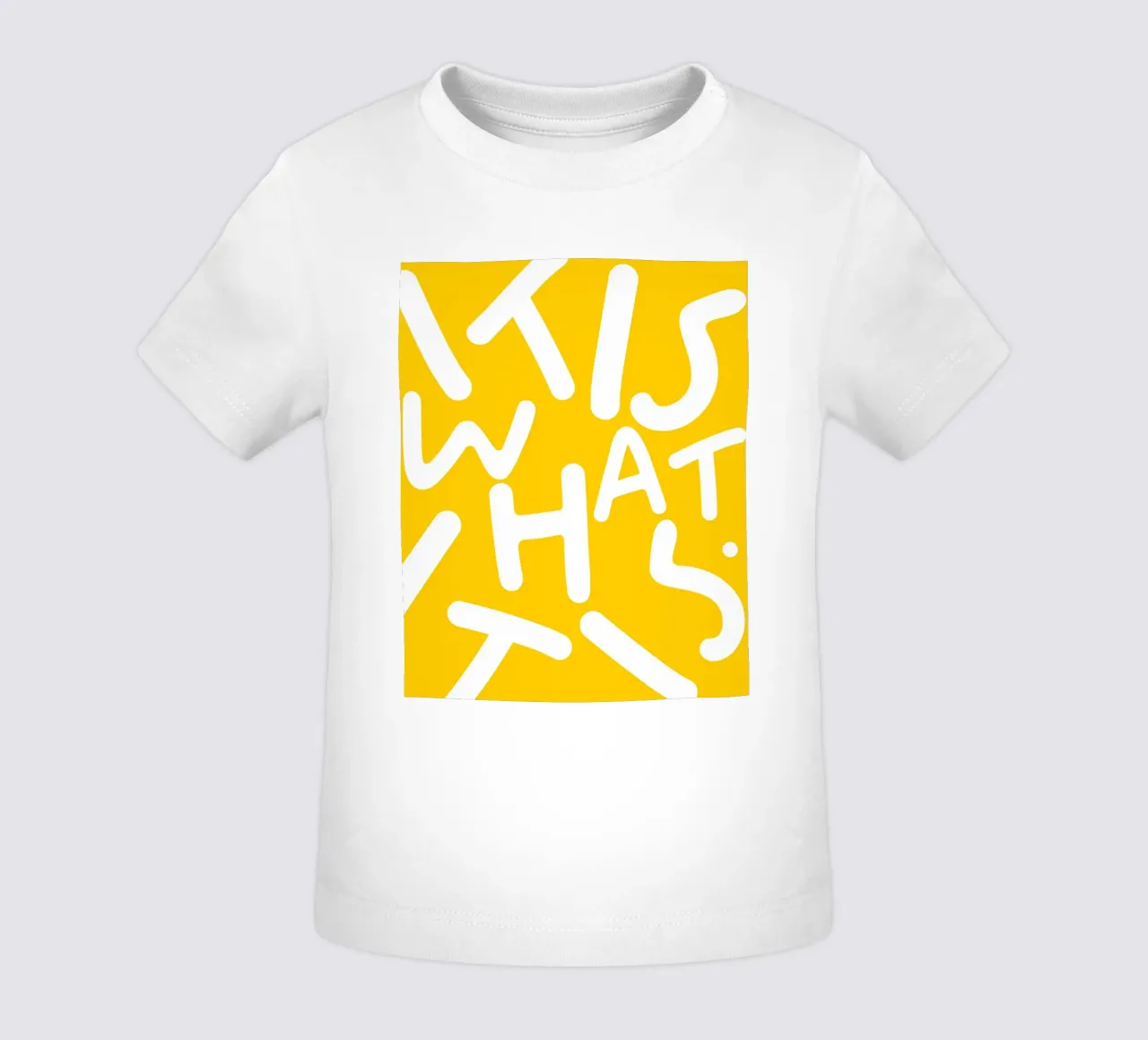 It is What It Is | Tipografia Lettere eccentriche Giallo Citazione maglietta neonato da 83oranges