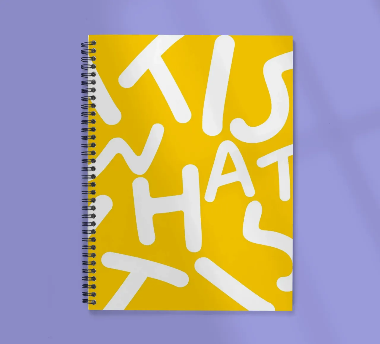 It is What It Is | Typography Quirky Letters Yellow Quote spiral notebook by 83oranges