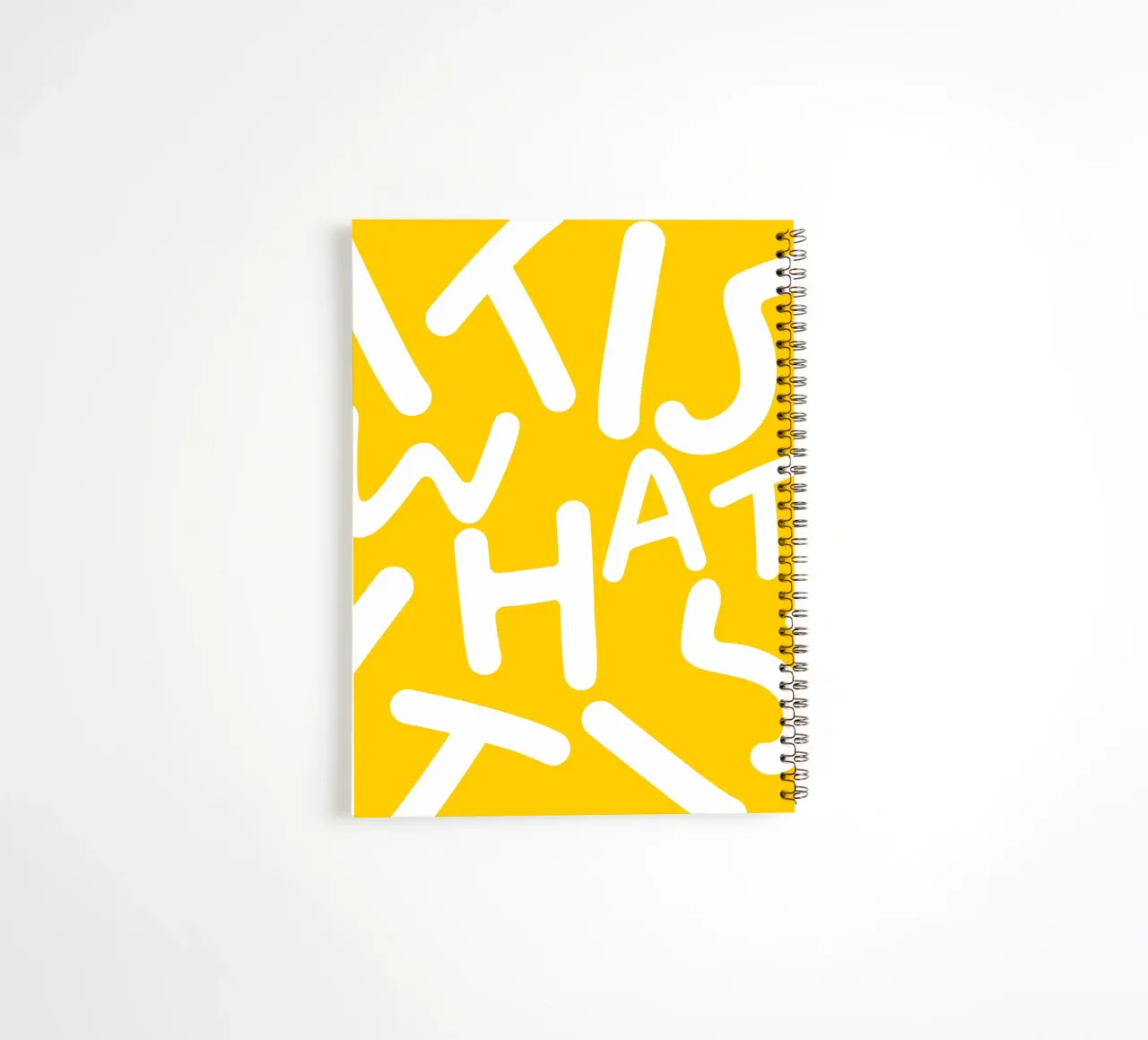 It is What It Is | Typography Quirky Letters Yellow Quote spiral notebook by 83oranges