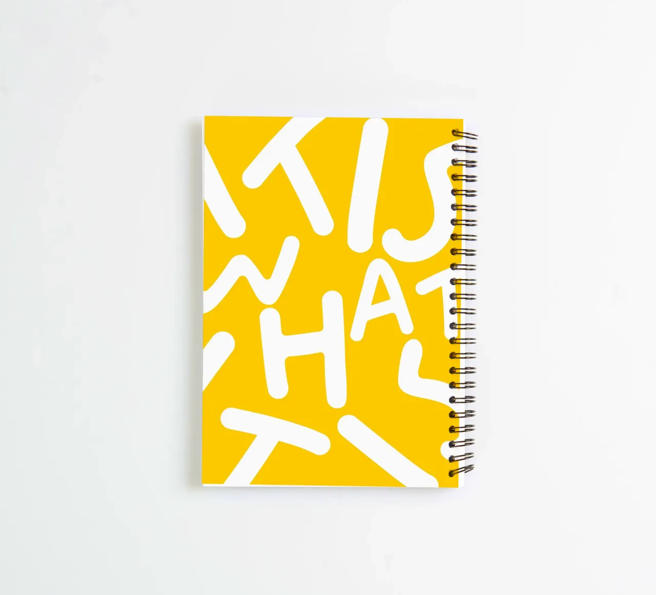 It is What It Is | Typography Quirky Letters Yellow Quote spiral notebook by 83oranges