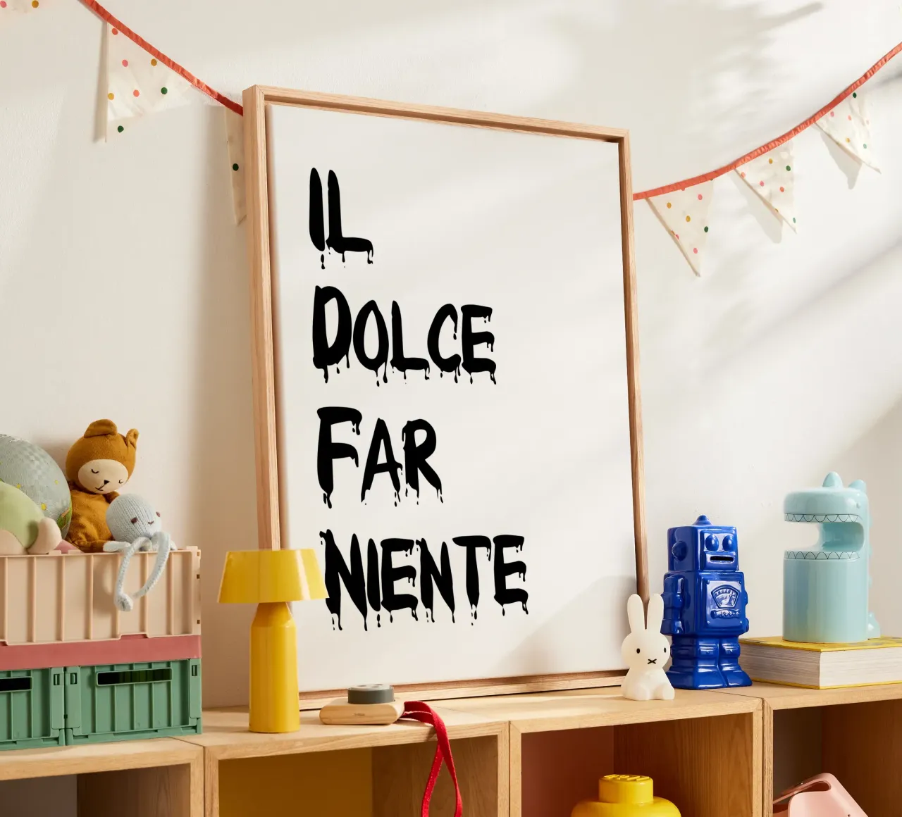 De Dolce Far Niente canvas met Baklijst van YV TYPOGRAPHY