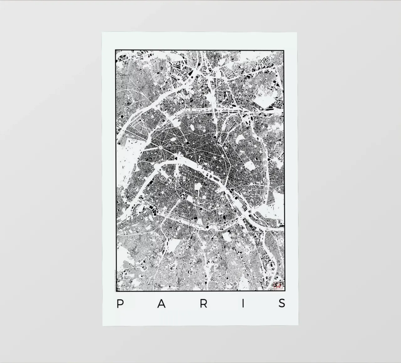 Paris Map Schwarzplan pellicola backlit da Hubert Roguski