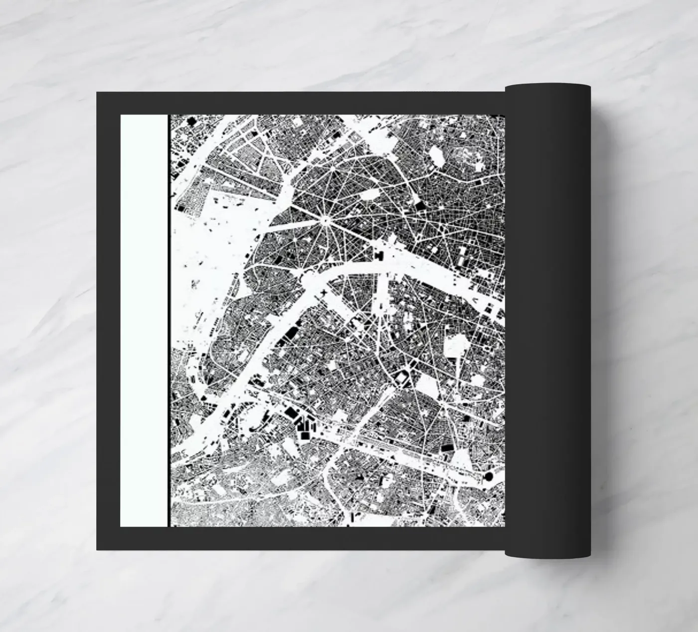 Paris Map Schwarzplan deurmat van Hubert Roguski