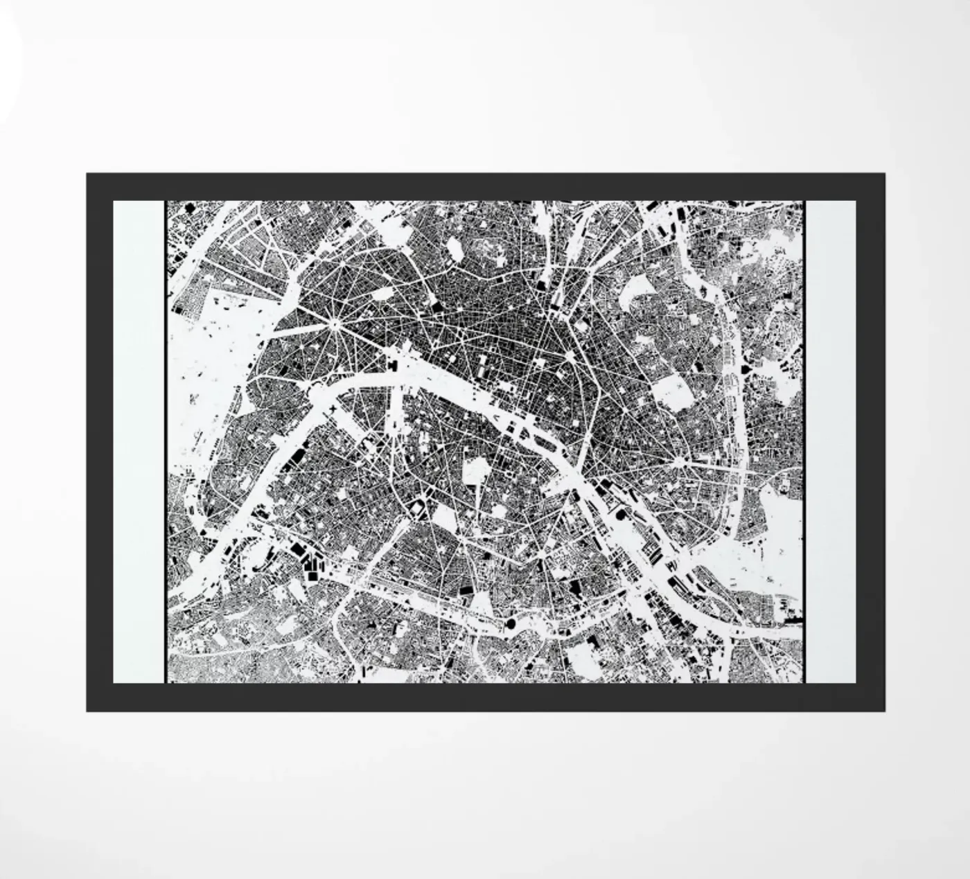 Paris Map Schwarzplan deurmat van Hubert Roguski