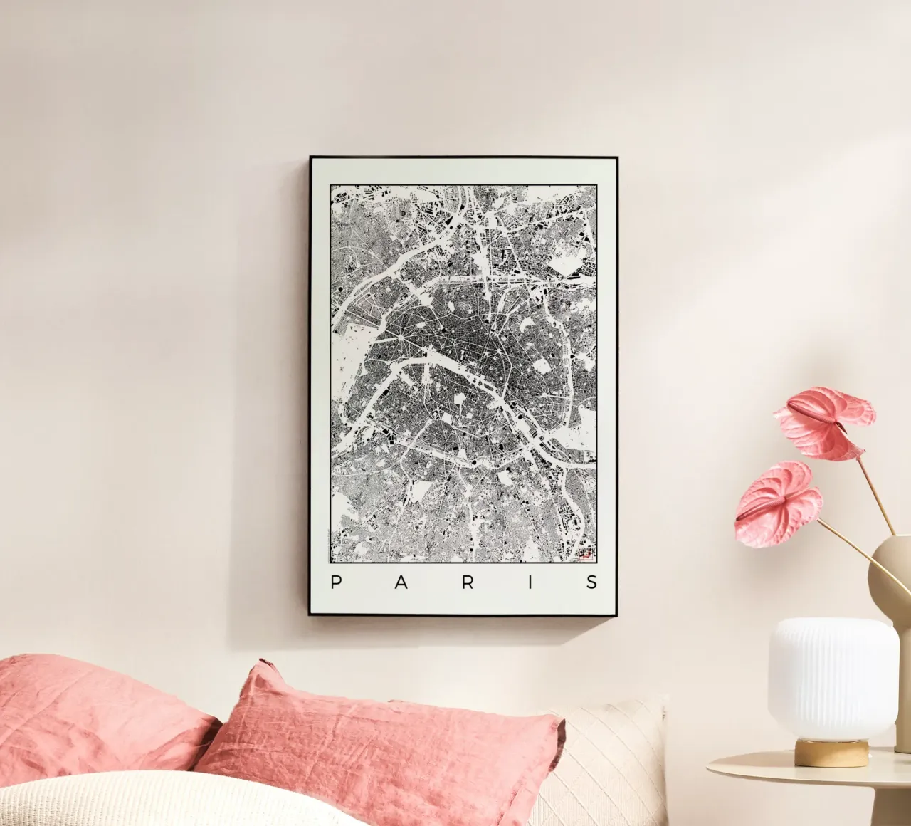 Paris Map Schwarzplan plexiglass da Hubert Roguski