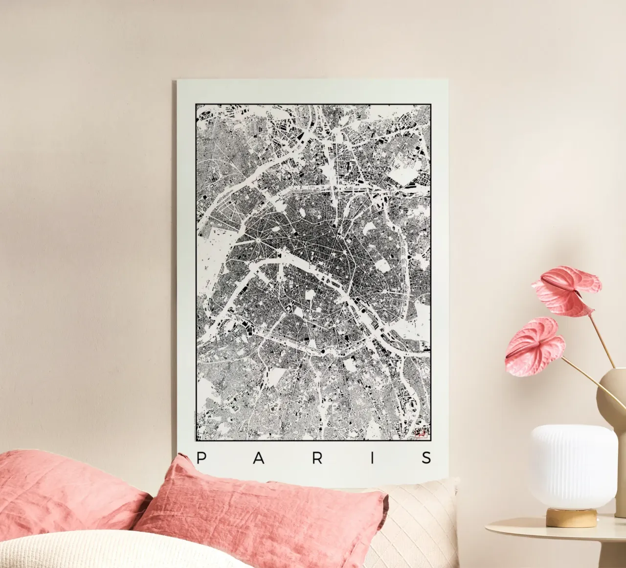 Paris Map Schwarzplan plexiglass da Hubert Roguski