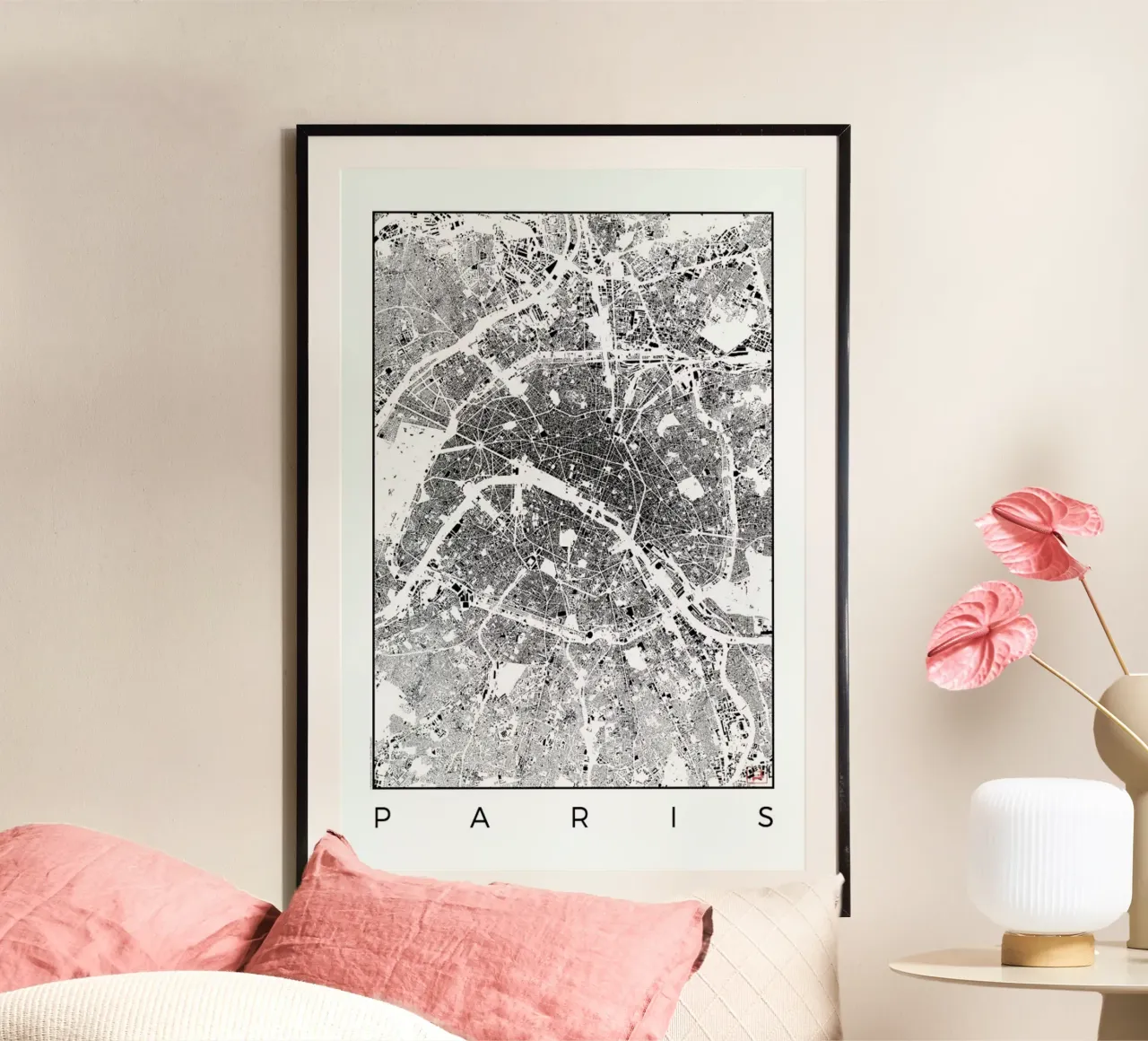 Paris Map Schwarzplan poster da Hubert Roguski