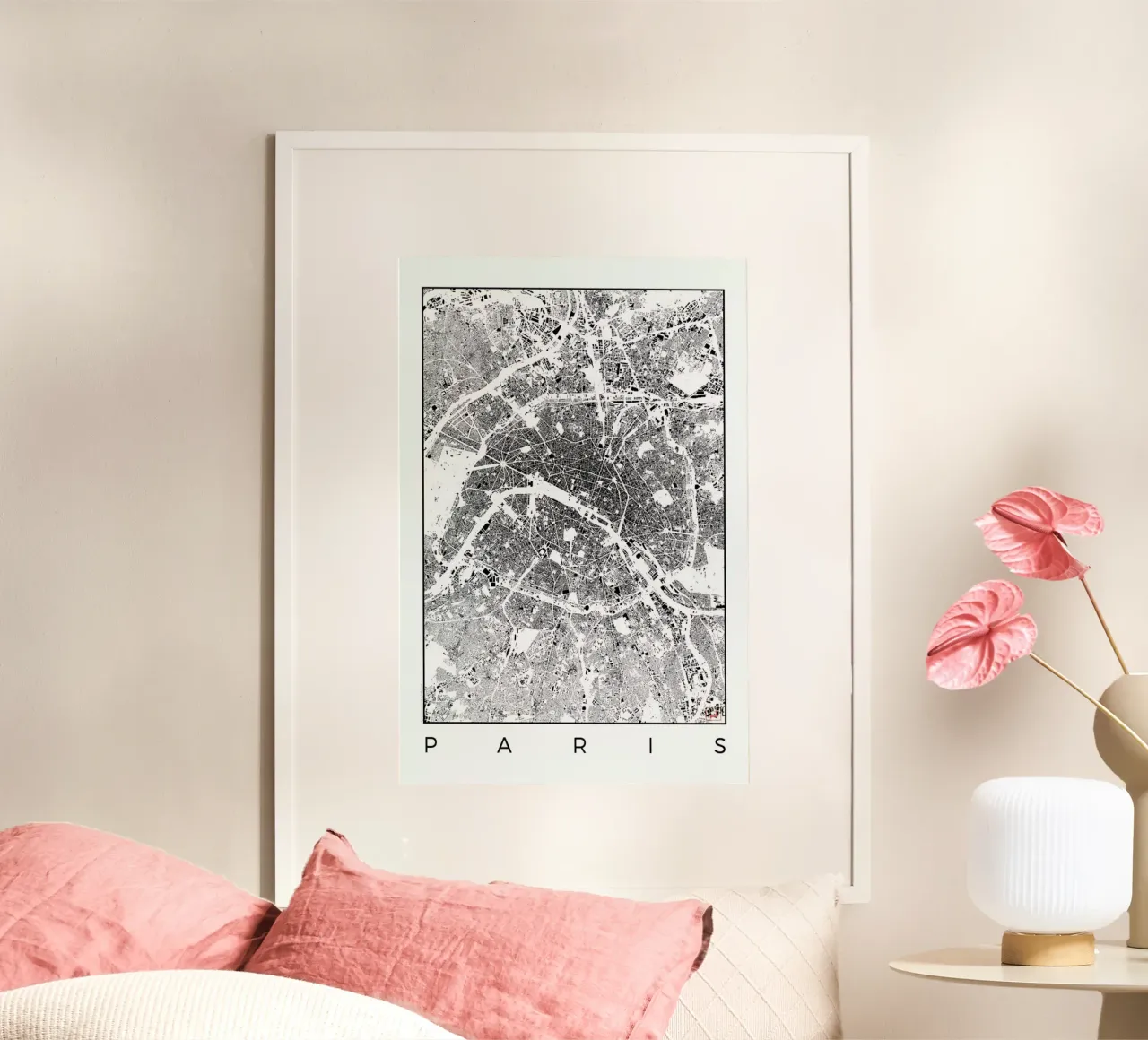 Paris Map Schwarzplan carta hahnemühle da Hubert Roguski