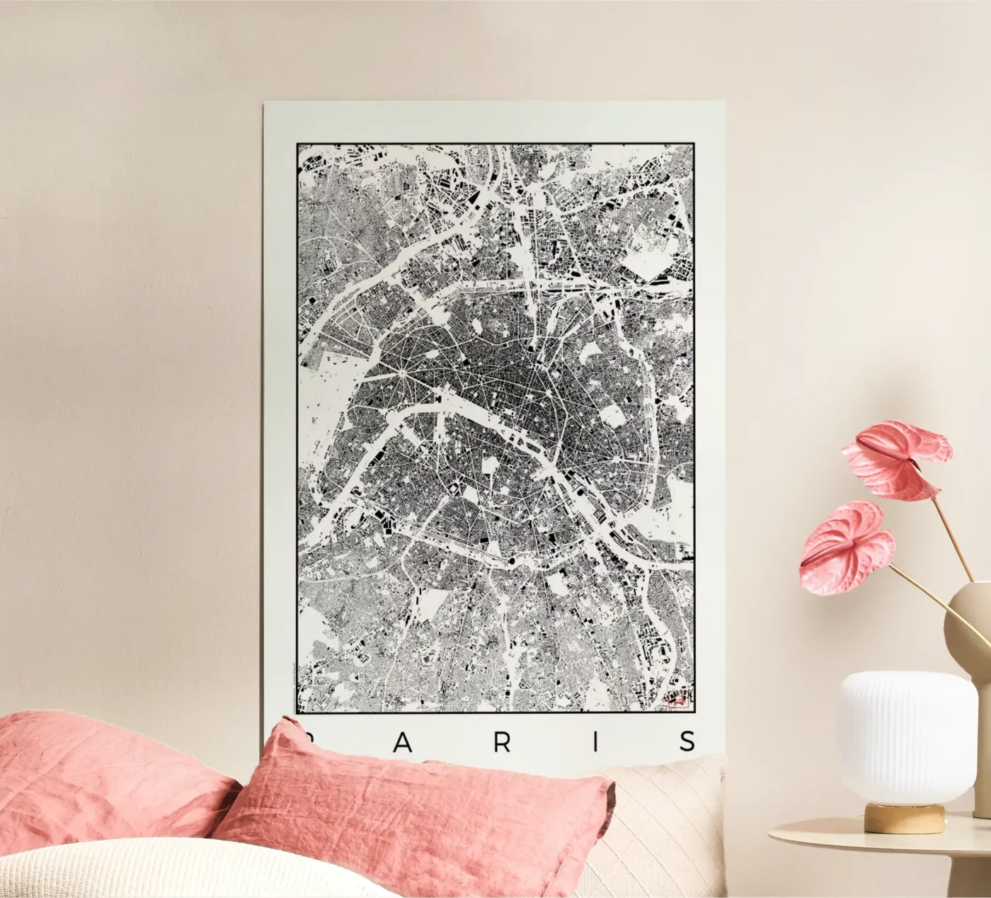 Paris Map Schwarzplan poster da Hubert Roguski