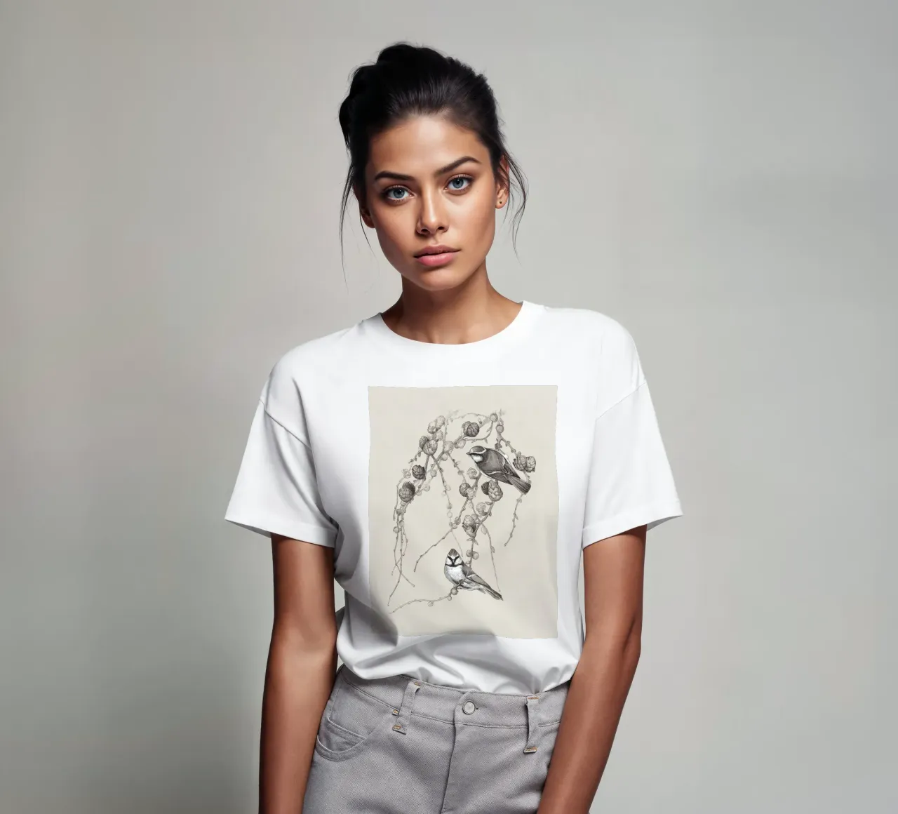 Blue Tit Bird Sketch t-shirt da apoloprints