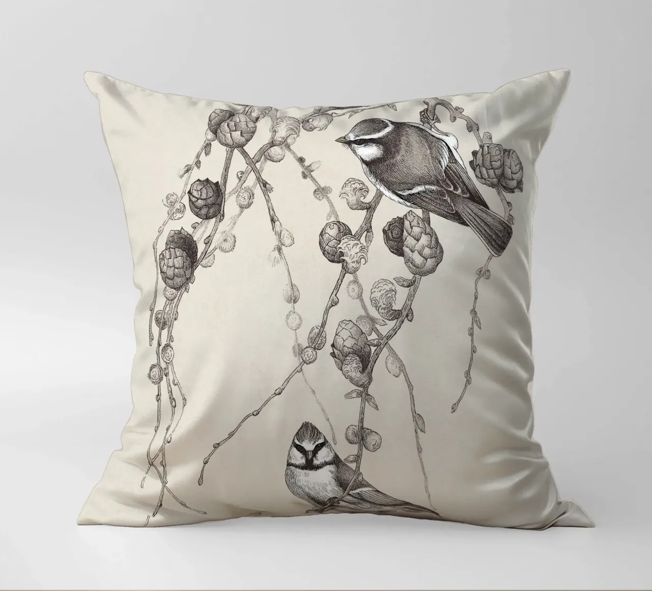 Blue Tit Bird Sketch cuscino da apoloprints