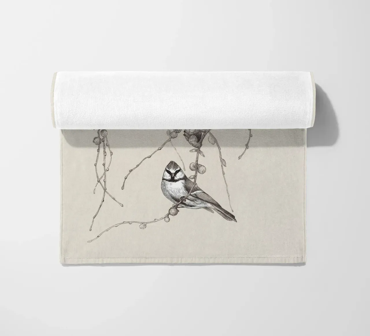 Blue Tit Bird Sketch telo mare da apoloprints