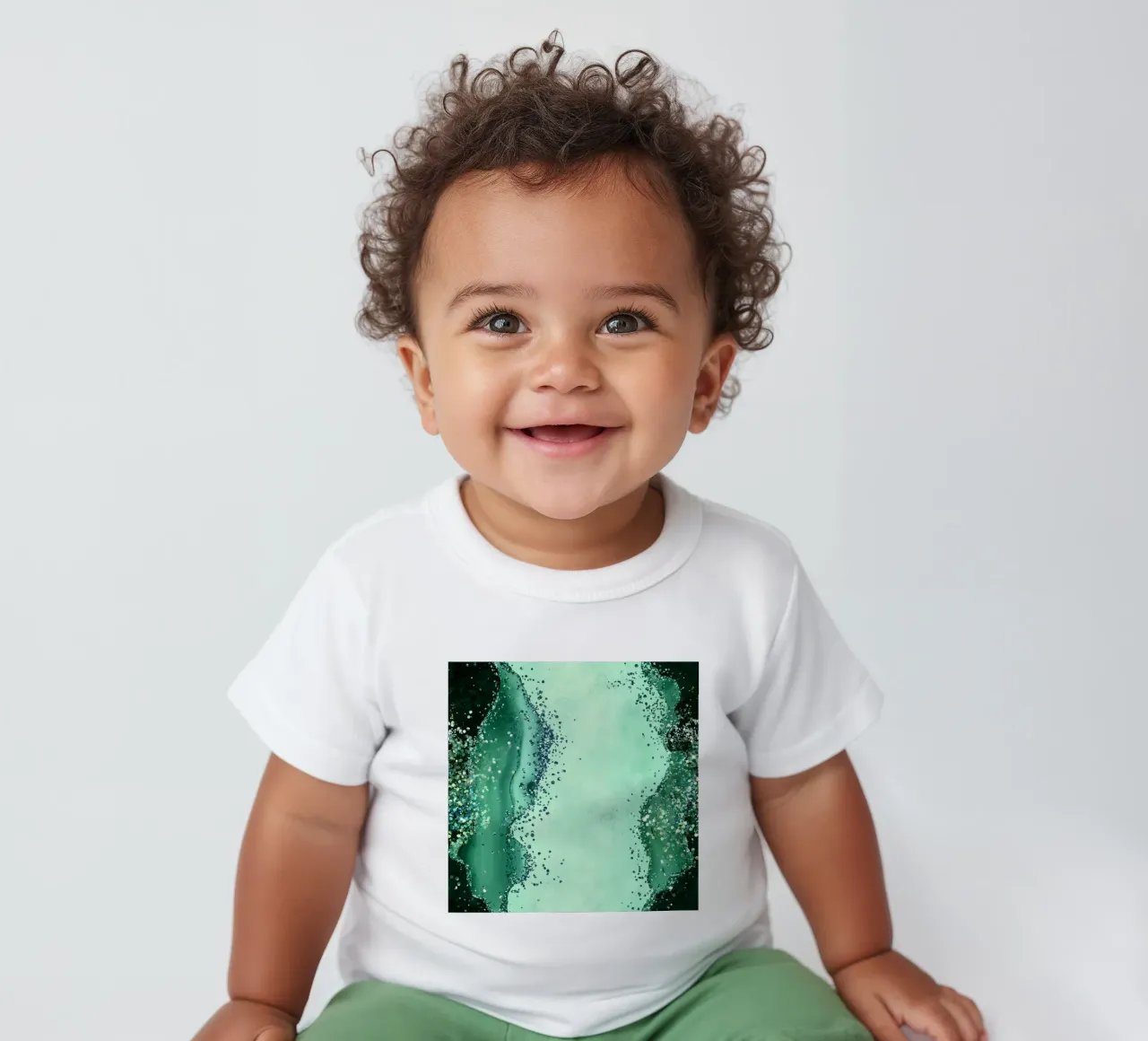 Smaragd-Glitzer-Achat Textur 01 Baby T-Shirt von Gemstone Textures
