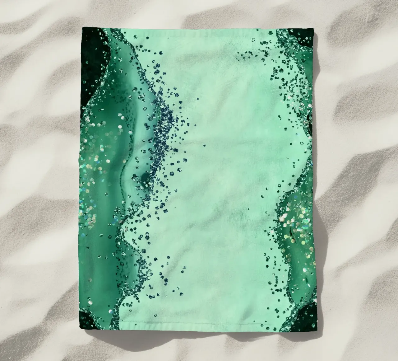 Smaragdglitter Agaat Textuur 01 strandhanddoek van Gemstone Textures