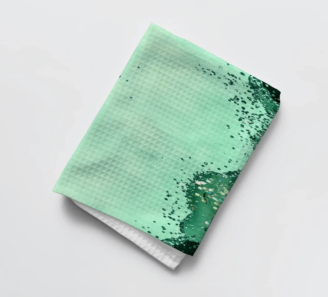 Smaragd-Glitzer-Achat Textur 01 Geschirrtuch von Gemstone Textures
