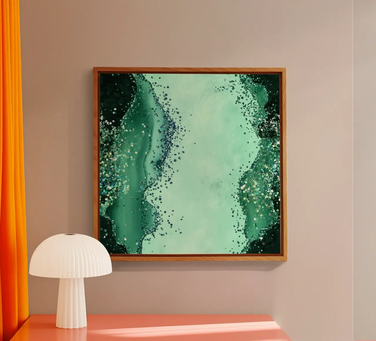 Smaragd-Glitzer-Achat Textur 01 Acryl-Glas von Gemstone Textures