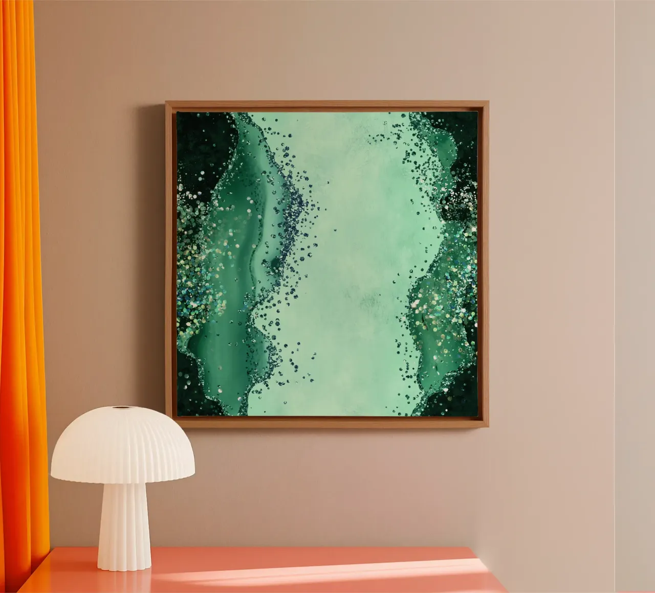 Smaragdglitter Agaat Textuur 01 canvas van Gemstone Textures