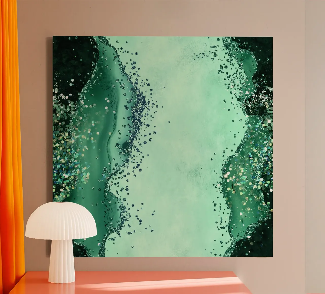 Smaragdglitter Agaat Textuur 01 canvas van Gemstone Textures