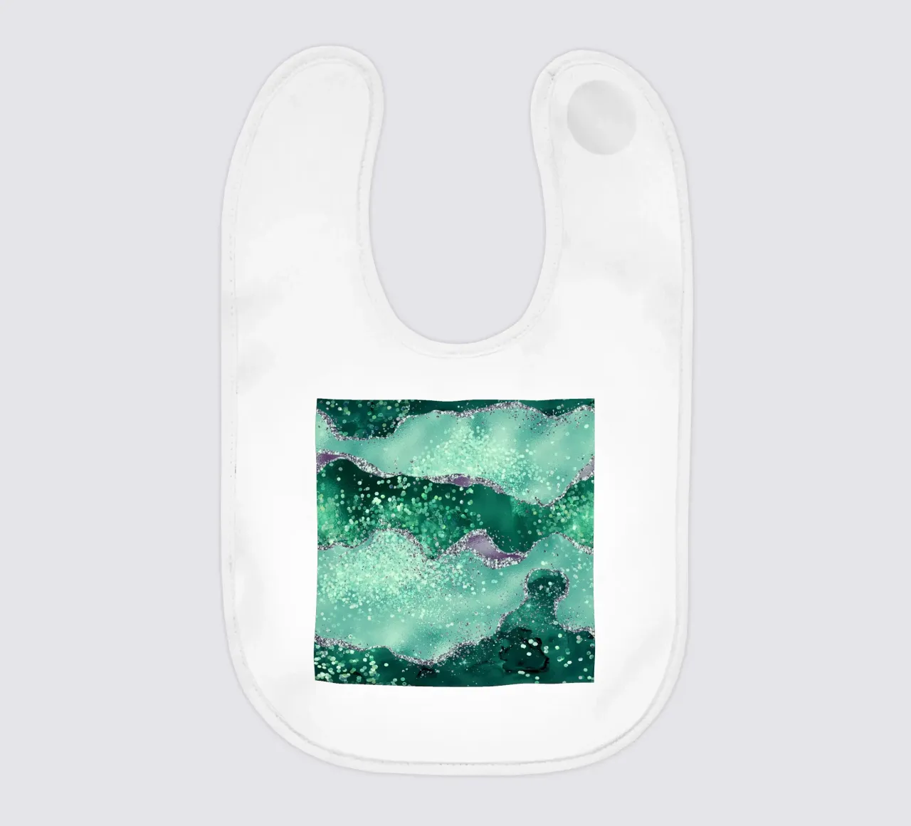Smaragd-Glitzer-Achat Textur 02 Babylätzchen von Gemstone Textures