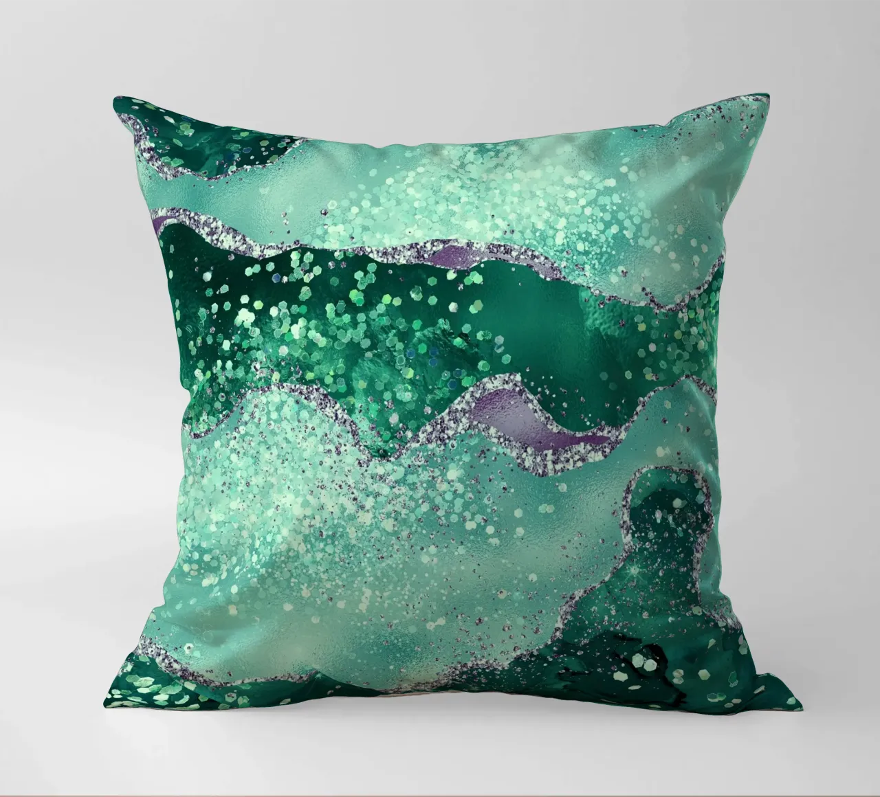 Texture Agata Glitterata Smeraldo 02 cuscino da Gemstone Textures