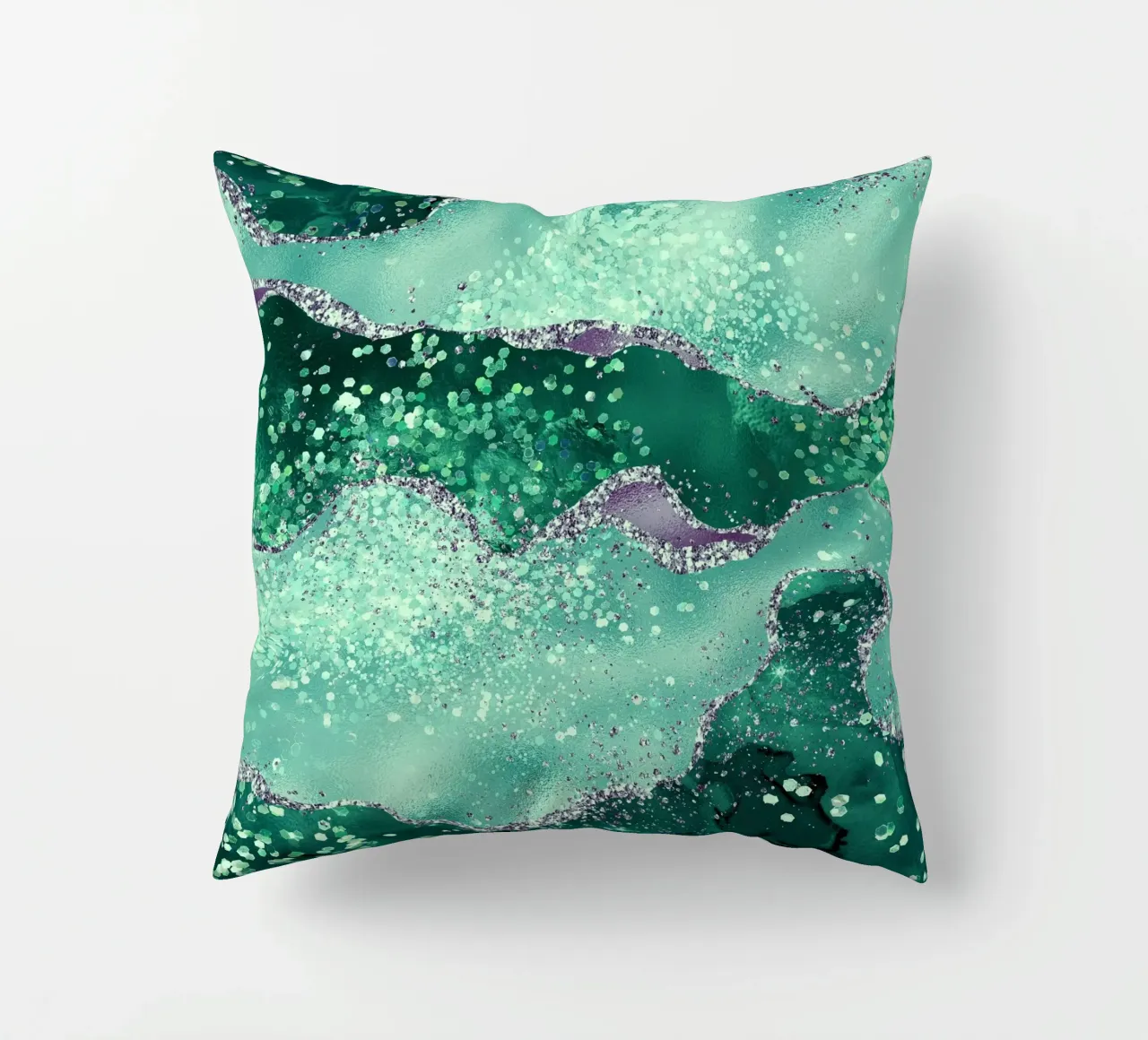 Texture Agata Glitterata Smeraldo 02 cuscino da Gemstone Textures