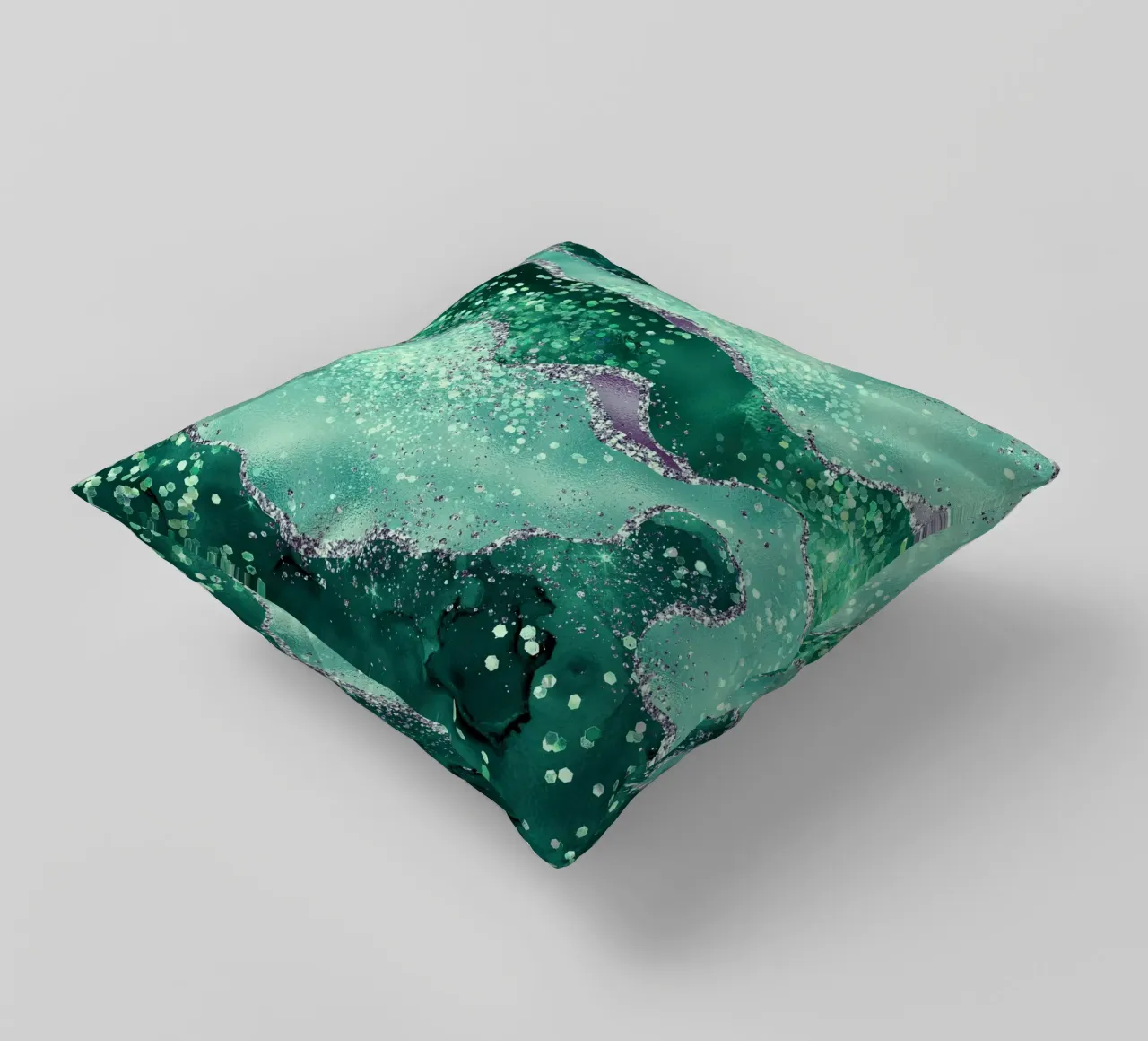 Texture Agata Glitterata Smeraldo 02 cuscino da Gemstone Textures